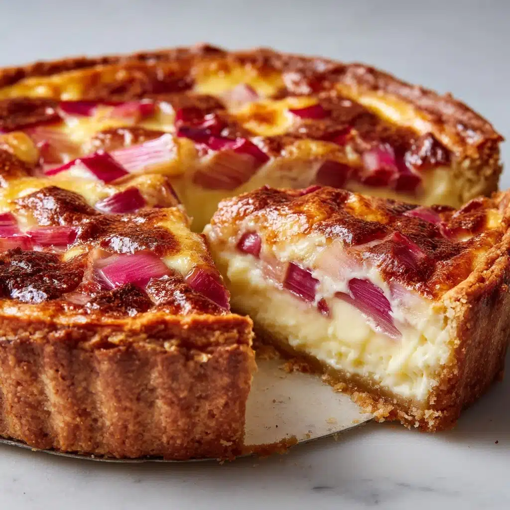 Crustless Rhubarb Custard Pie Recipe - Recipe Image