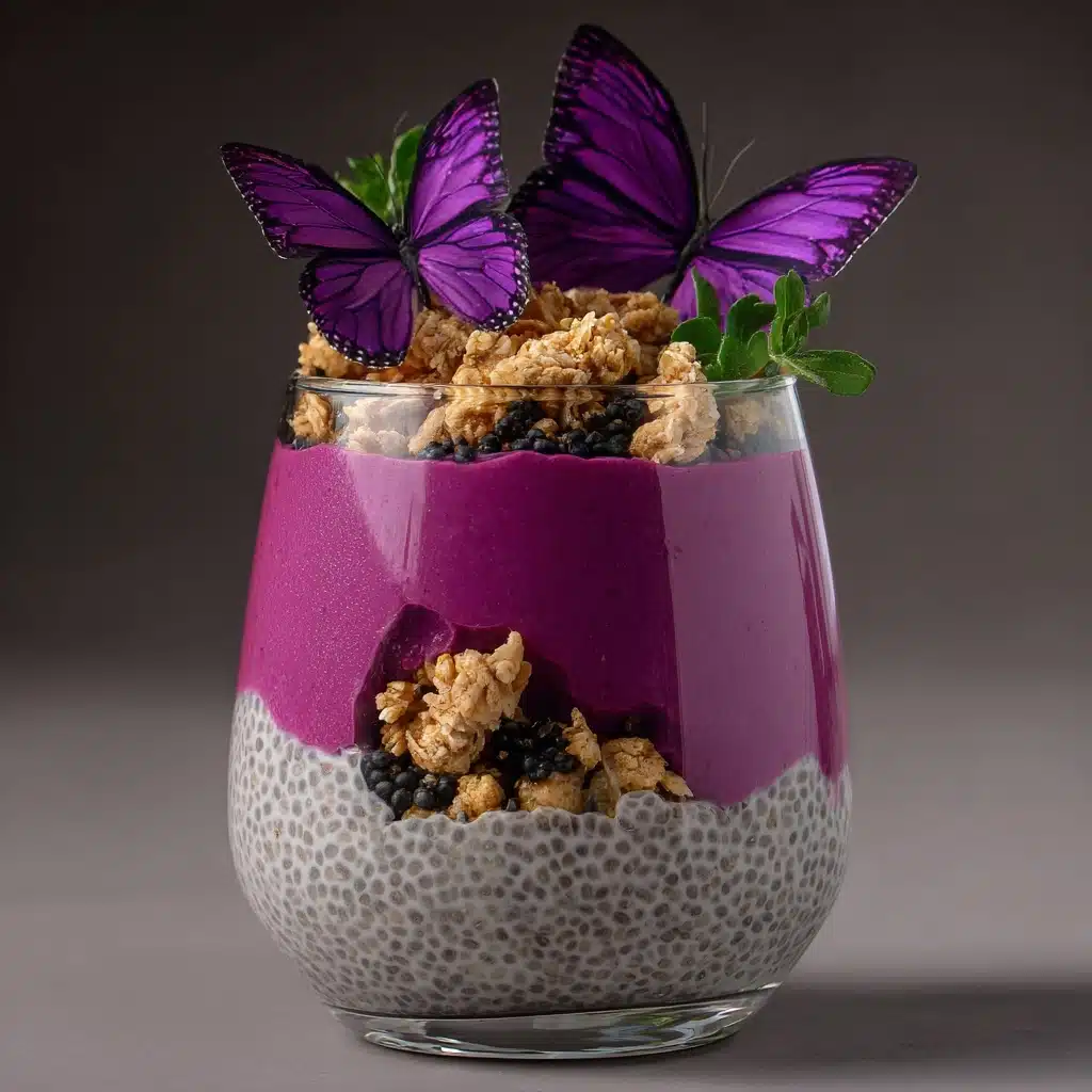 Butterfly Pea Chia Pudding Parfait Recipe - Recipe Image