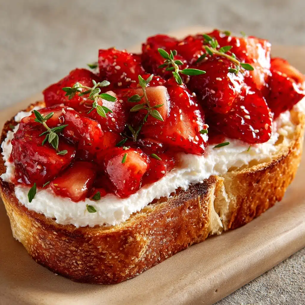 Roasted Strawberry Whipped Ricotta Toast Recipe - Recipe Image
