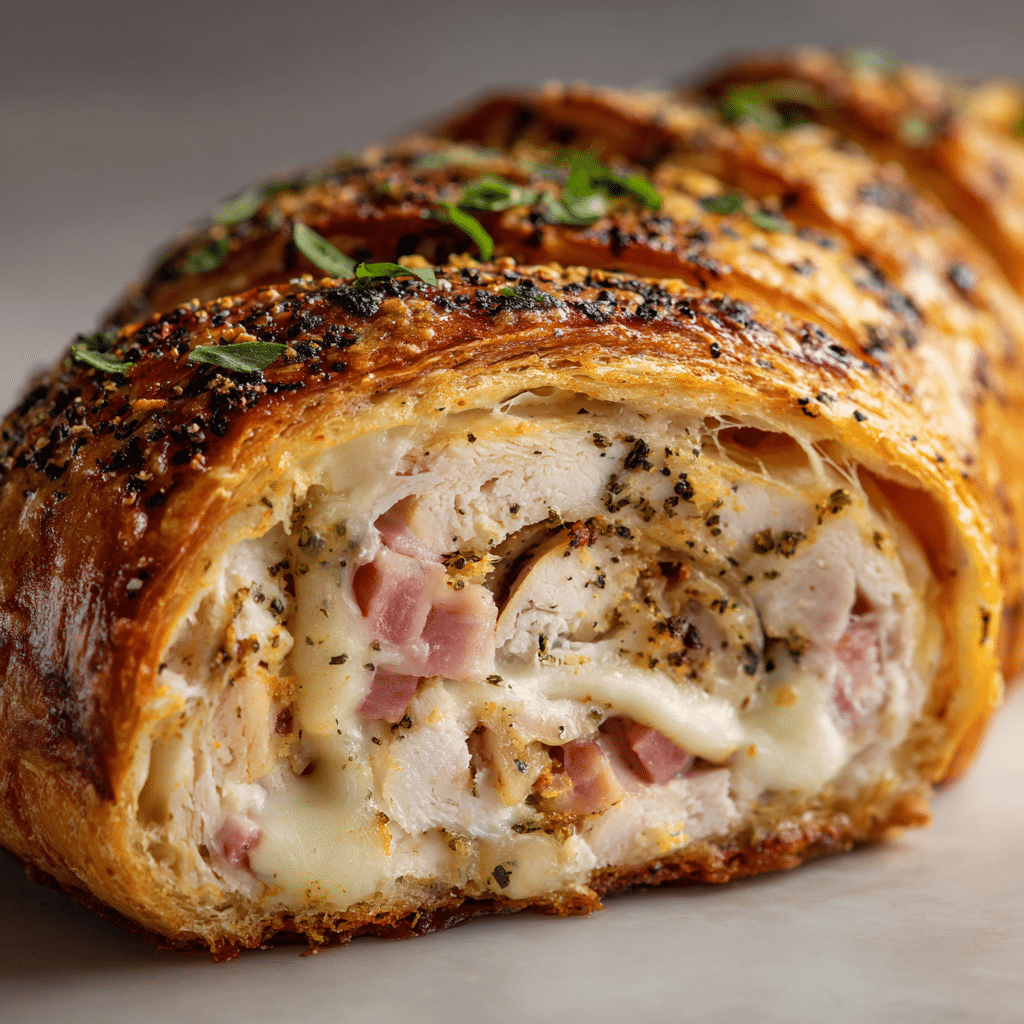 Chicken Cordon Bleu Stromboli Recipe - Recipe Image