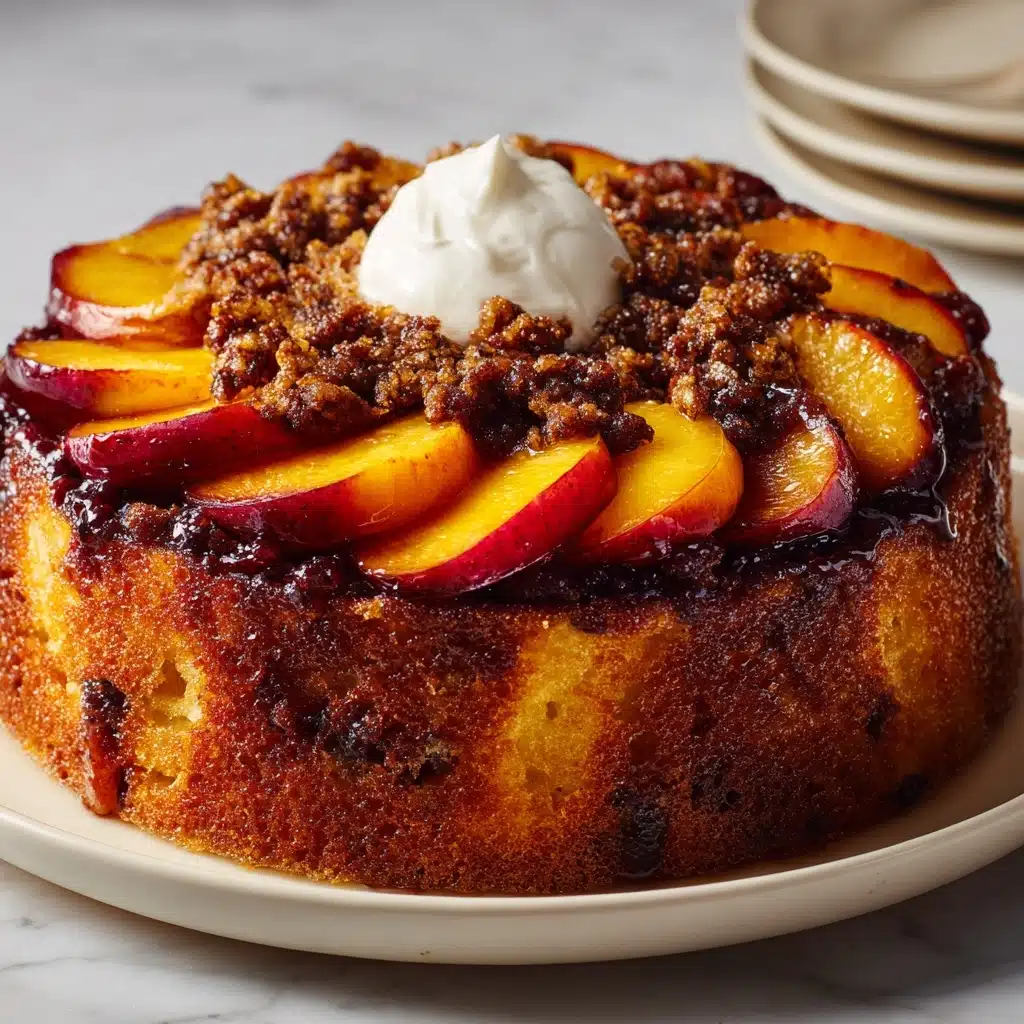 Peach Cobbler Upside Down Cake Recipe - Recipe Image