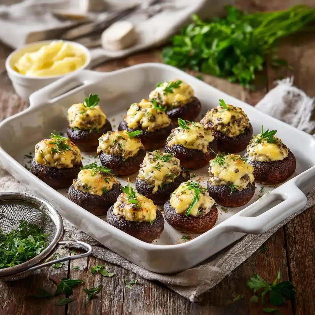 Stuffed Mushrooms with Herbs and Cheese Recipe - Recipe Image