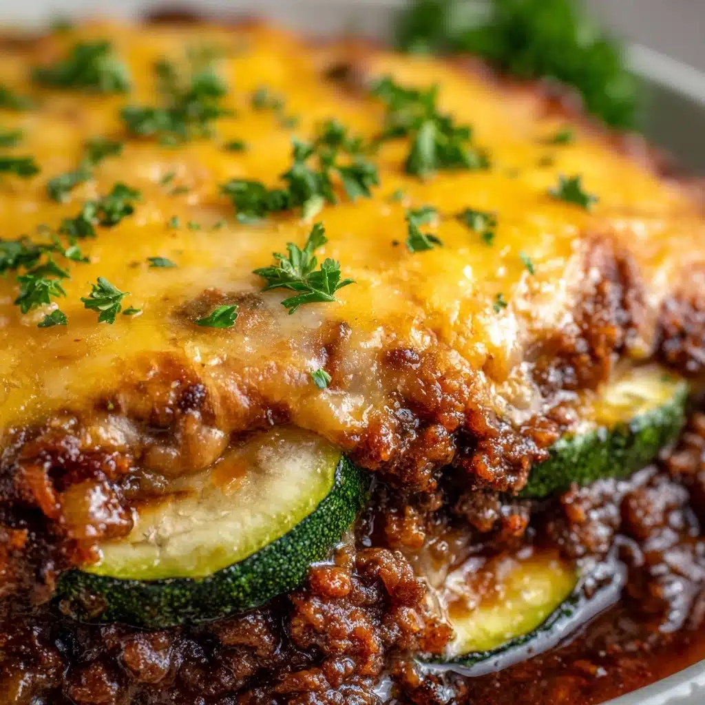 Cheesy Beef & Zucchini Casserole Recipe