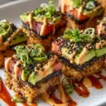 Crispy Rice Sushi Cupcakes with Salmon & Avocado Recipe
