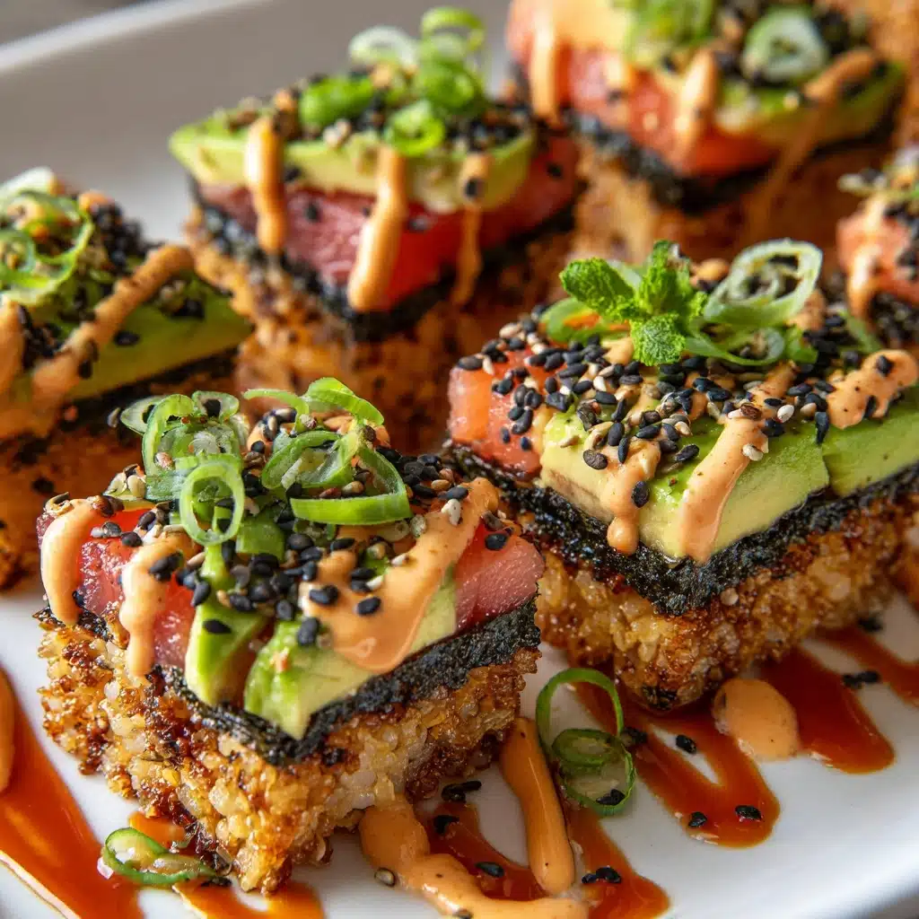 Crispy Rice Sushi Cupcakes with Salmon & Avocado Recipe - Recipe Image