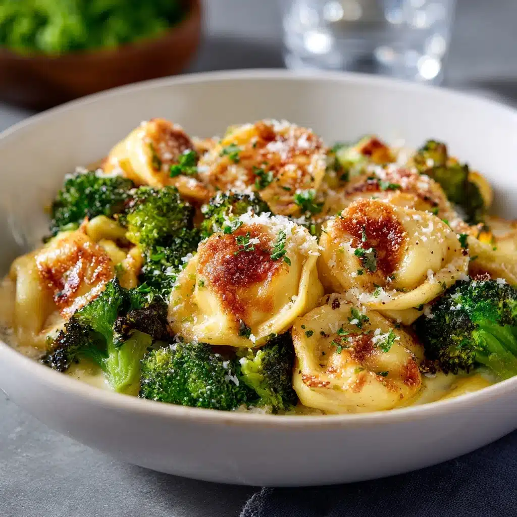 Creamy Garlic Parmesan Tortellini with Chicken & Broccoli Recipe - Recipe Image