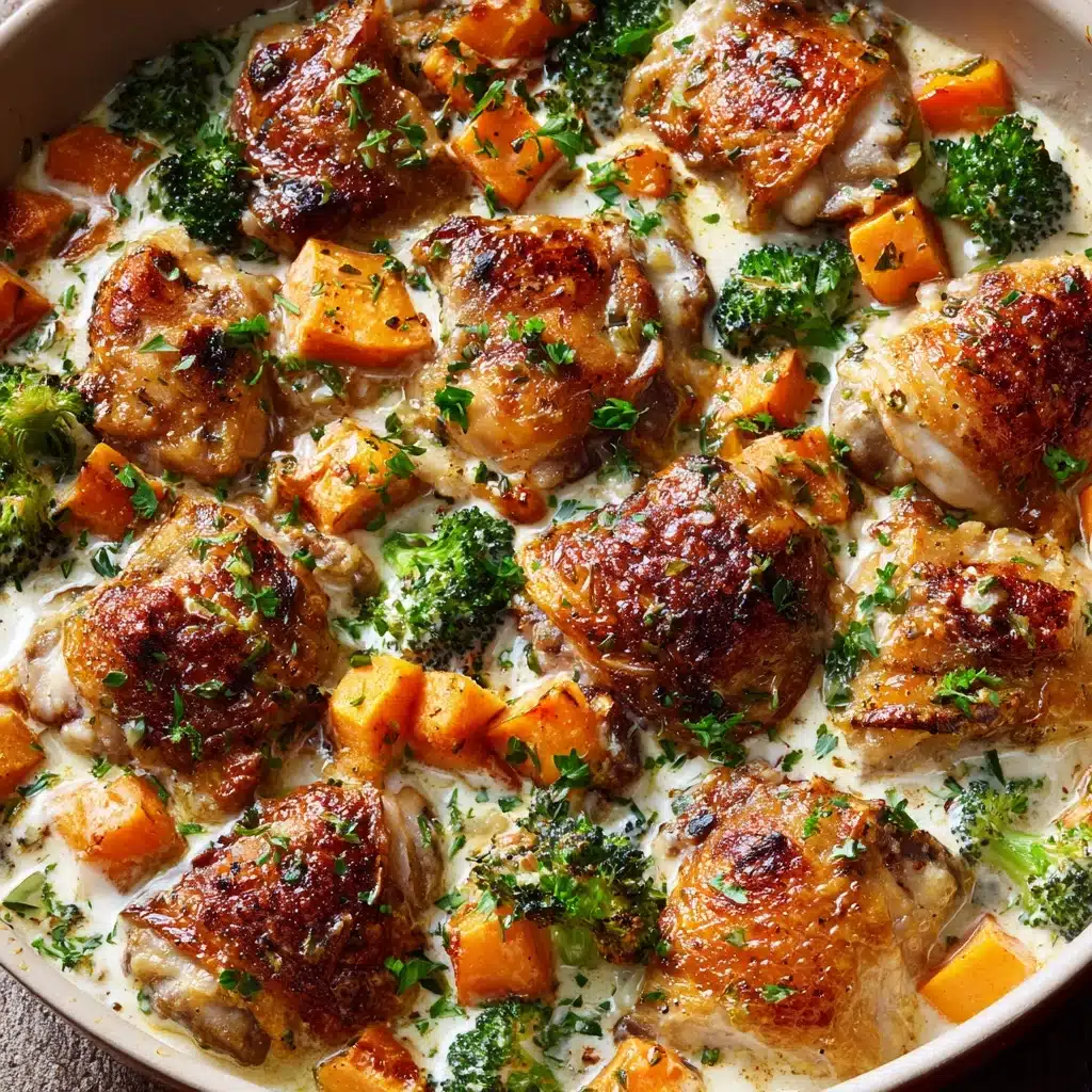Creamy Garlic Chicken & Vegetables Recipe - Recipe Image