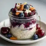 Berry Cherry Almond Overnight Oats Recipe