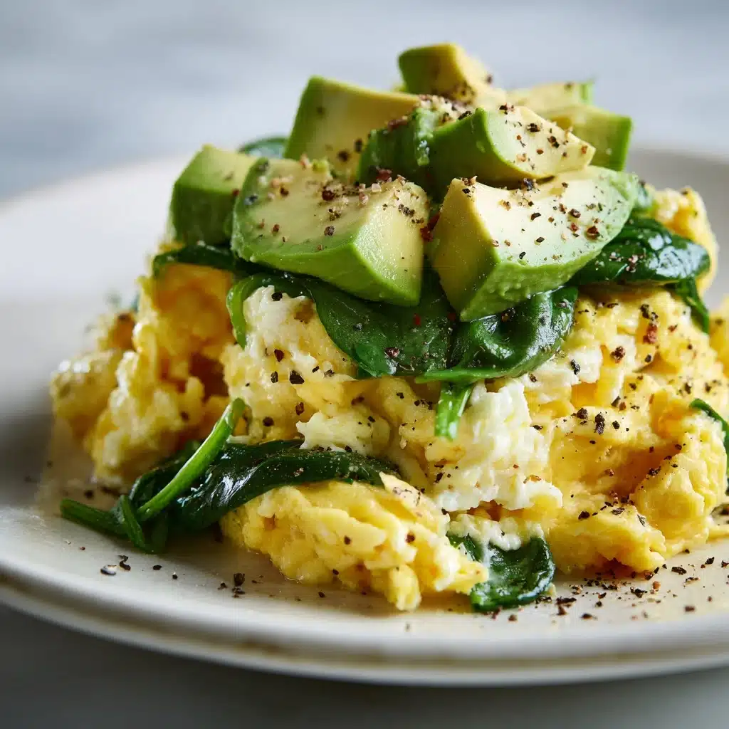 Scrambled Eggs with Spinach and Avocado Recipe - Recipe Image