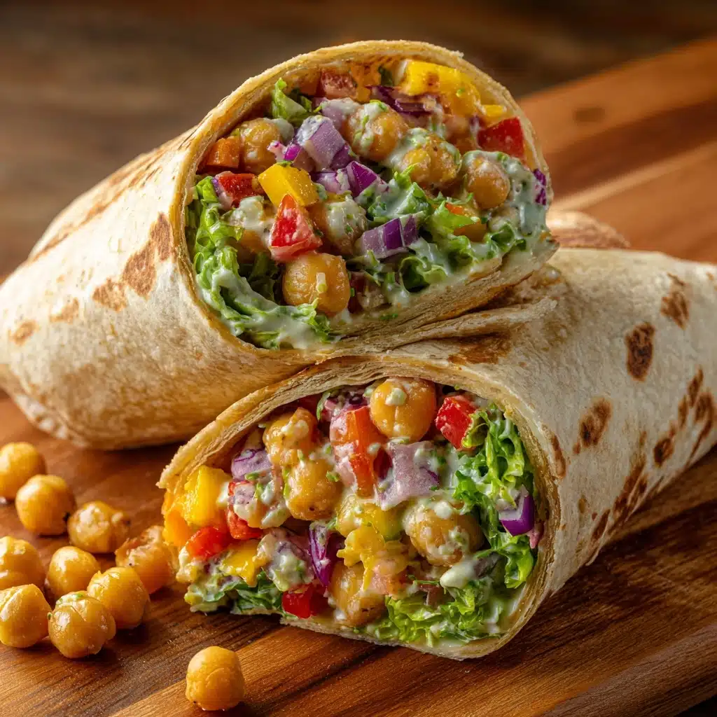 Chickpea Salad Wraps with Lemon Dressing Recipe - Recipe Image