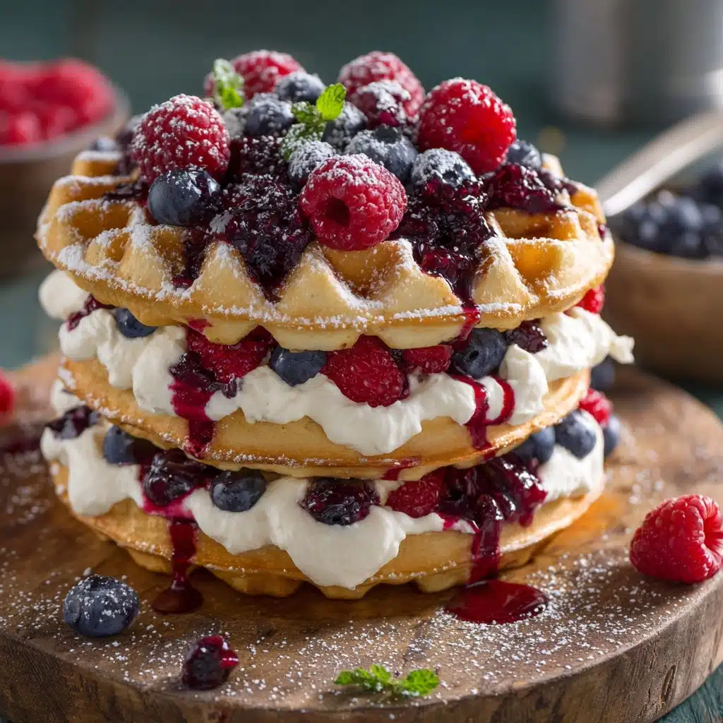 Mini Berries and Cream Waffle Sandwiches Recipe