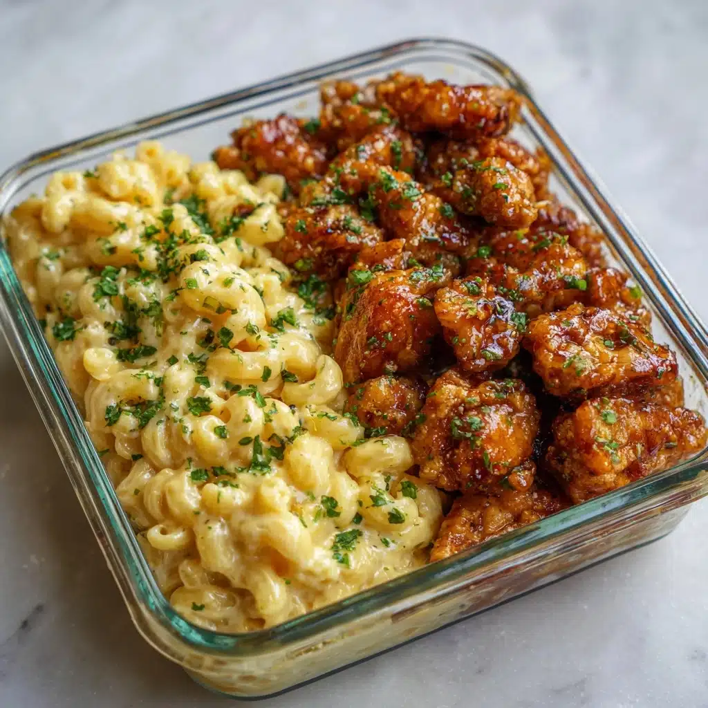 High Protein Honey Garlic Butter Chicken with Mac & Cheese Recipe - Recipe Image