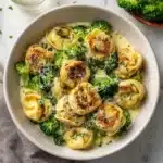 Creamy Garlic Parmesan Tortellini with Chicken & Broccoli Recipe
