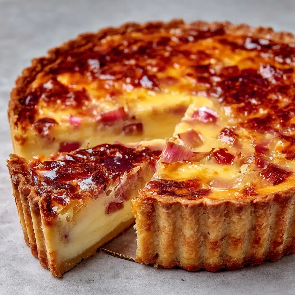 Crustless Rhubarb Custard Pie Recipe - Recipe Image