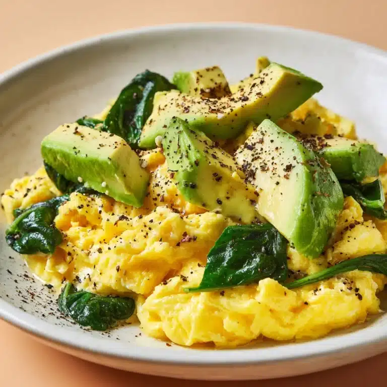 Scrambled Eggs with Spinach and Avocado Recipe