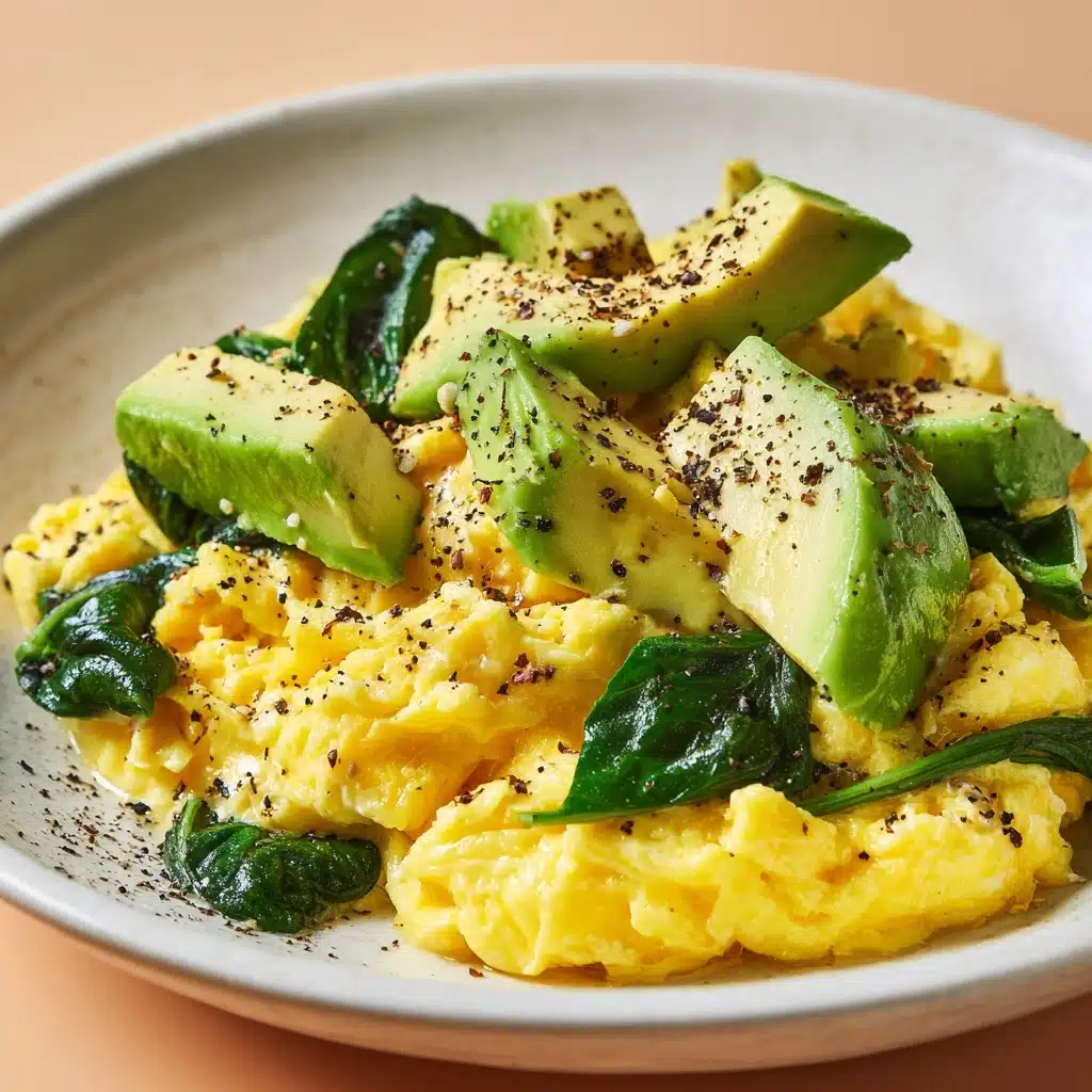 Scrambled Eggs with Spinach and Avocado Recipe - Recipe Image