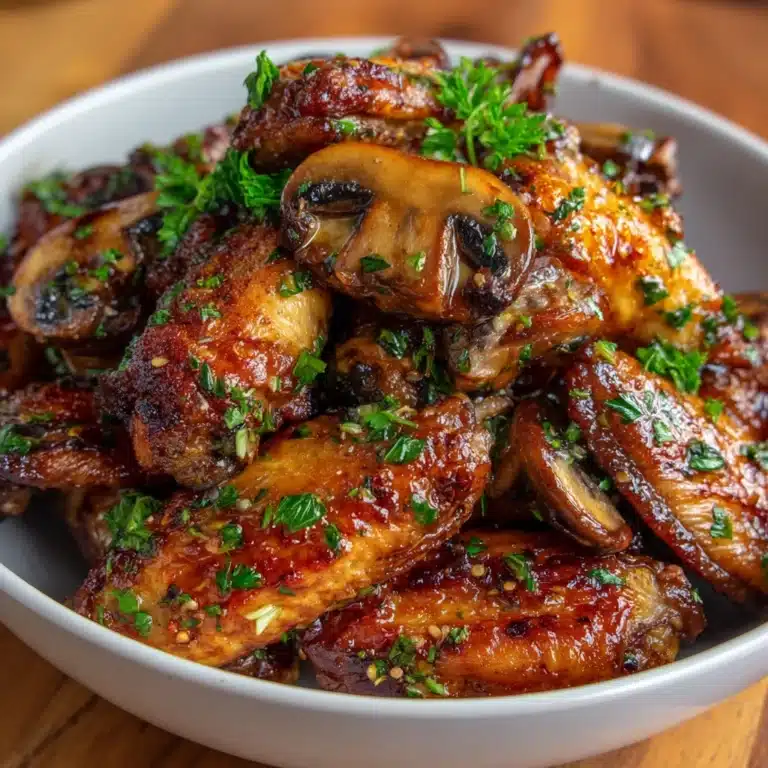 Chicken Wings with Mushrooms Recipe