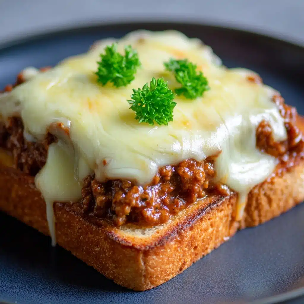 Cheesy Sloppy Joe Toast Recipe - Recipe Image