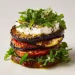 Grilled Eggplant Ratatouille with Fresh Cheese and Arugula Recipe