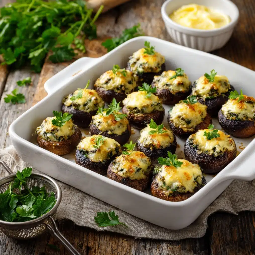Stuffed Mushrooms with Herbs and Cheese Recipe - Recipe Image