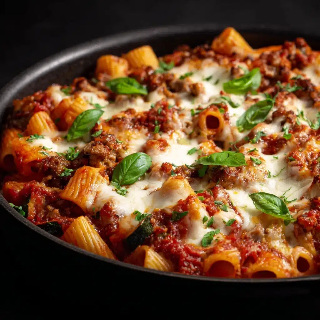 Baked Rigatoni Fra Diavolo with Sausage and Zucchini Recipe - Recipe Image