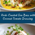Herb-Crusted Sea Bass with Toasted Coconut and Tomato Dressing Recipe