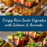 Crispy Rice Sushi Cupcakes with Salmon & Avocado Recipe