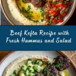 Beef Kefta with Hummus and Tomato Cucumber Salad Recipe