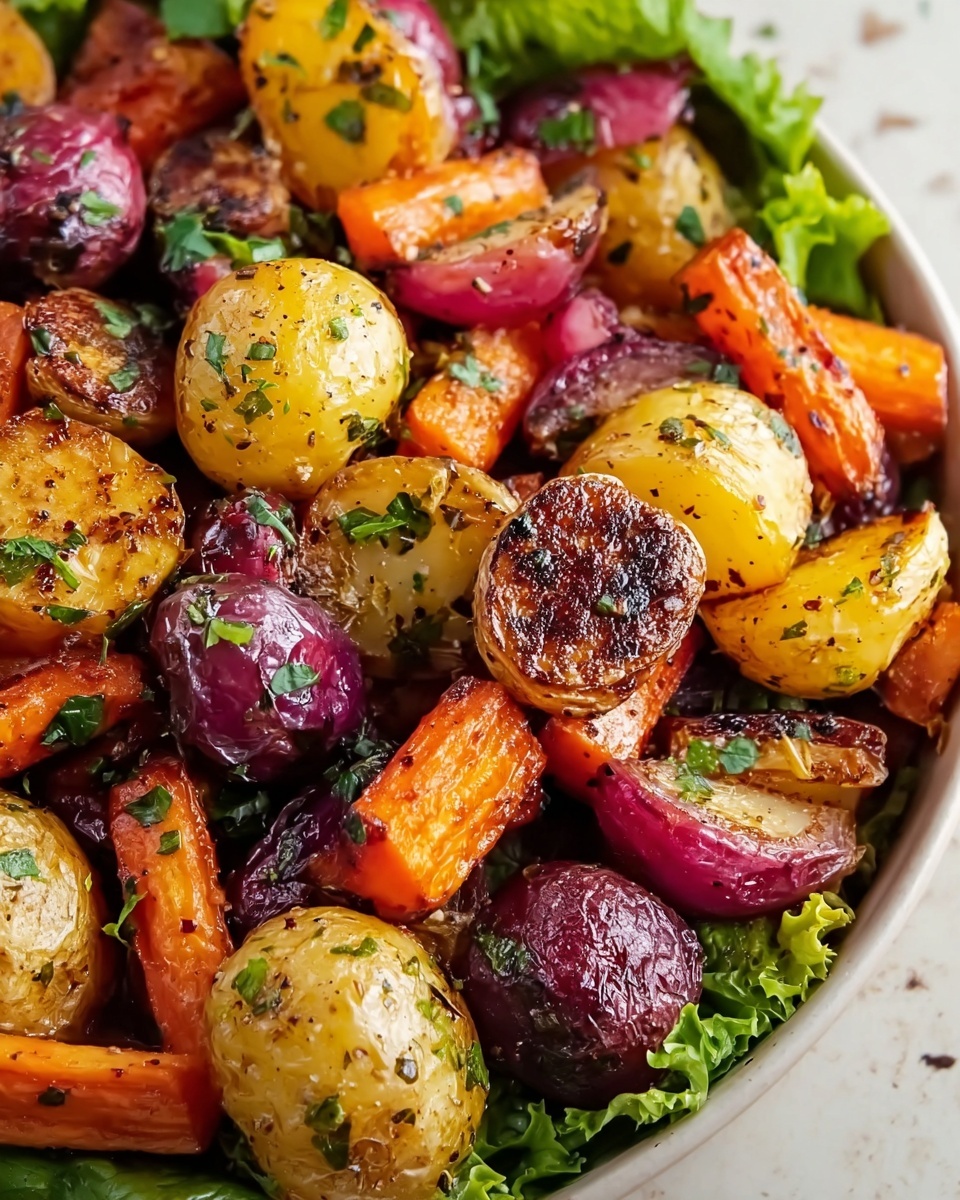Roasted Winter Vegetable Salad with Maple Dijon Dressing Recipe - Recipe Image