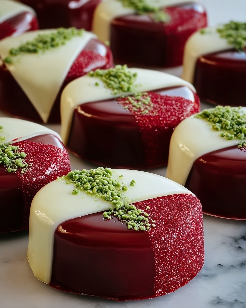 Red Velvet Shortbread Cookies Dipped in White Chocolate Recipe - Recipe Image