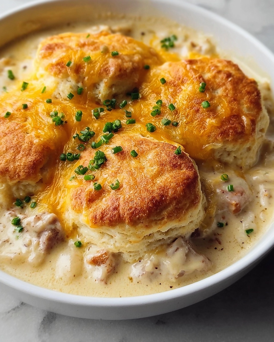 Cheesy Chicken Biscuit Casserole Recipe - Recipe Image