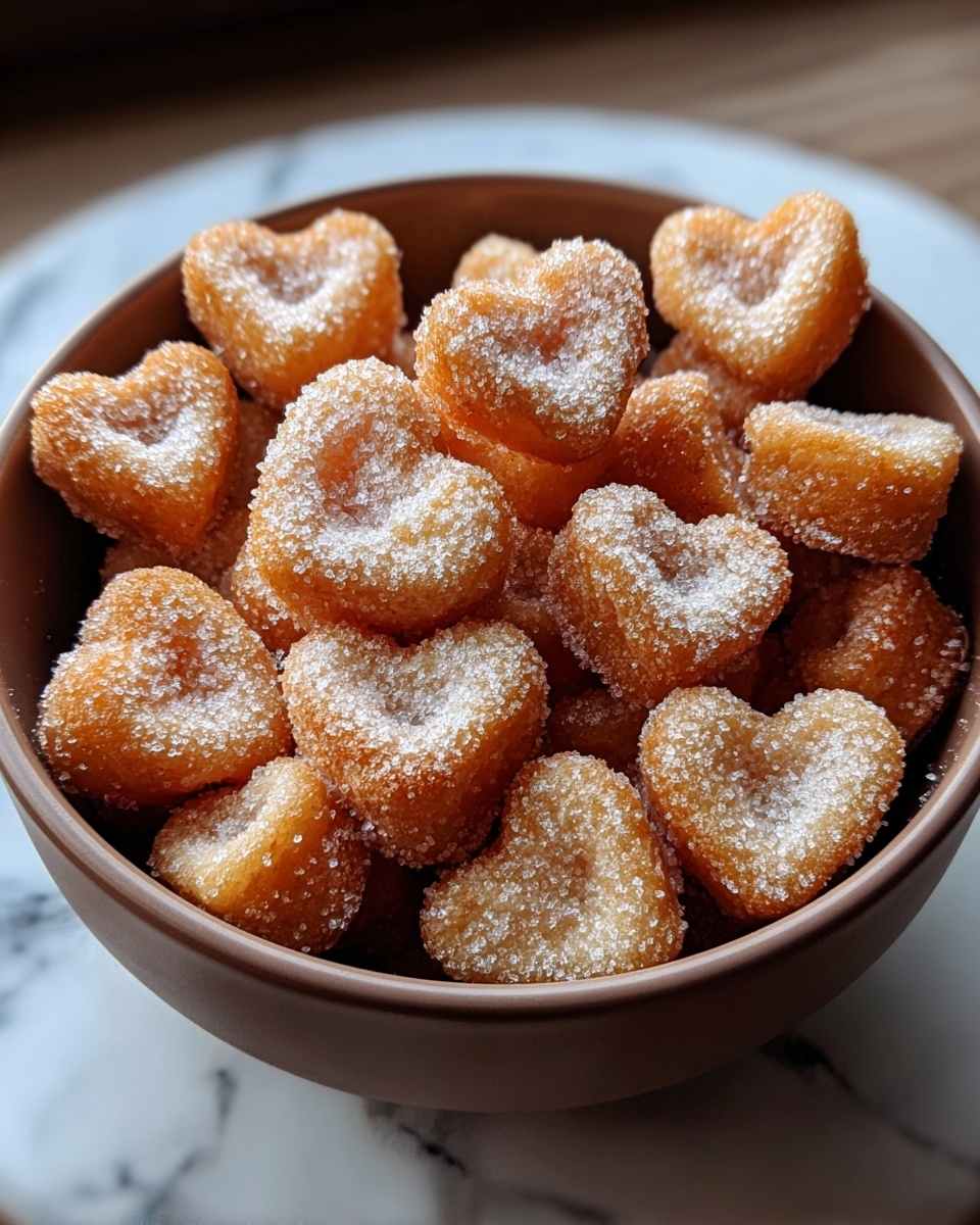 French Toast Churro Bites in Heart Shapes Recipe - Recipe Image