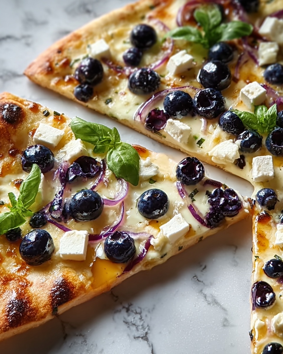 Blueberry Feta & Honey-Caramelized Onion Naan Pizza Recipe - Recipe Image