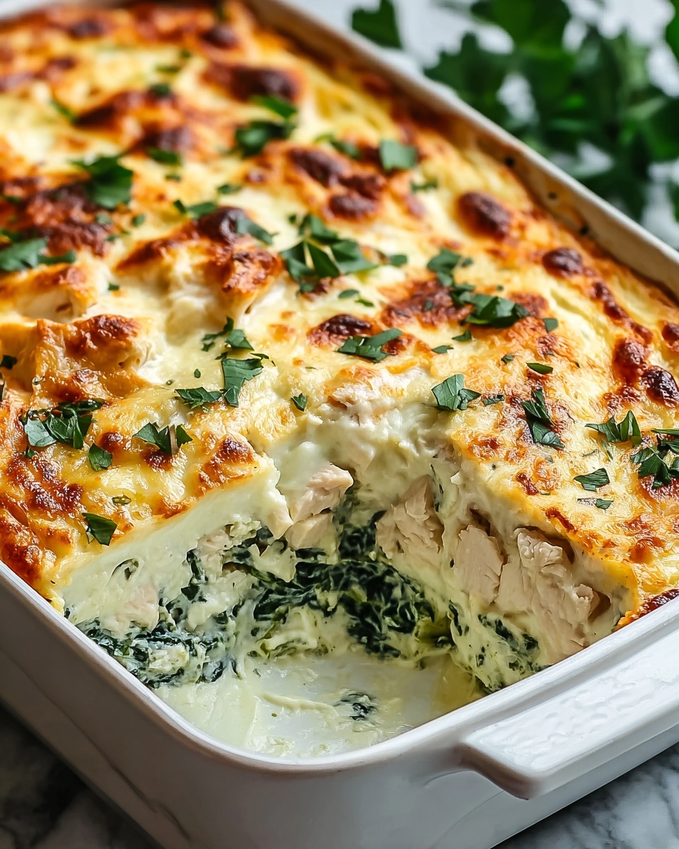 Creamy Chicken and Spinach Casserole Recipe - Recipe Image
