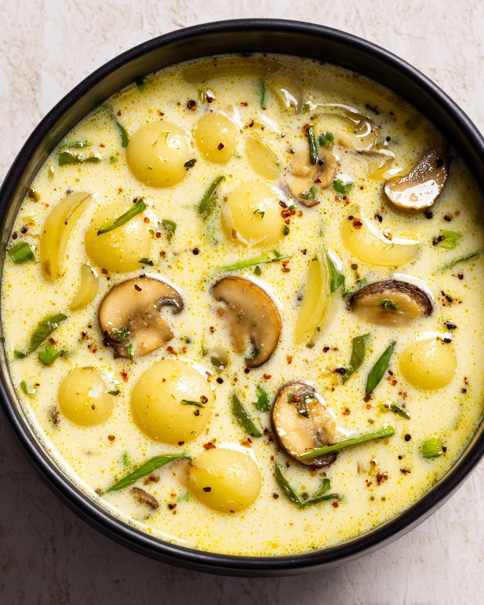 Creamy Mushroom Potato Soup Recipe - Recipe Image