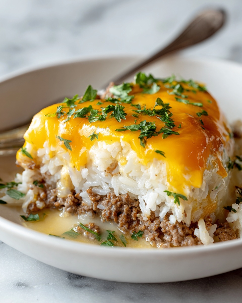 Cheddar-Crusted Ground Beef and Rice Casserole Recipe - Recipe Image