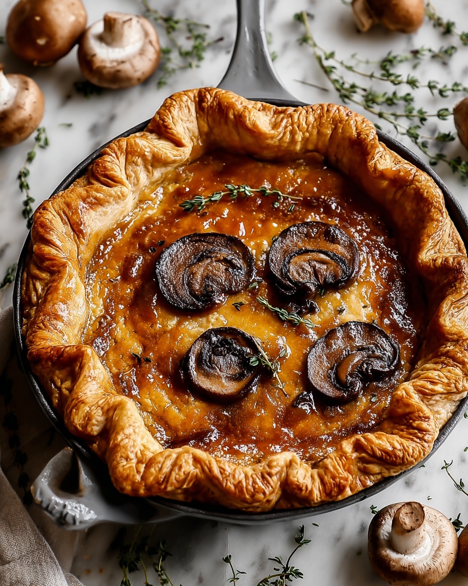 Creamy Mushroom Vegetable Pot Pie with Flaky Crust Recipe - Recipe Image