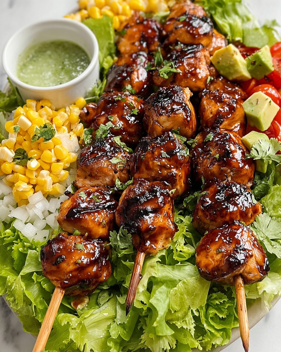 BBQ Chicken Skewer Salad with Herby Ranch Dressing Recipe - Recipe Image