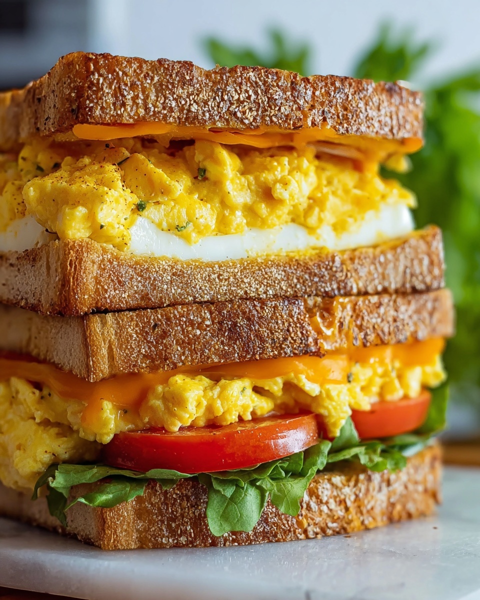 High Protein Vegetarian Breakfast Sandwiches Recipe - Recipe Image