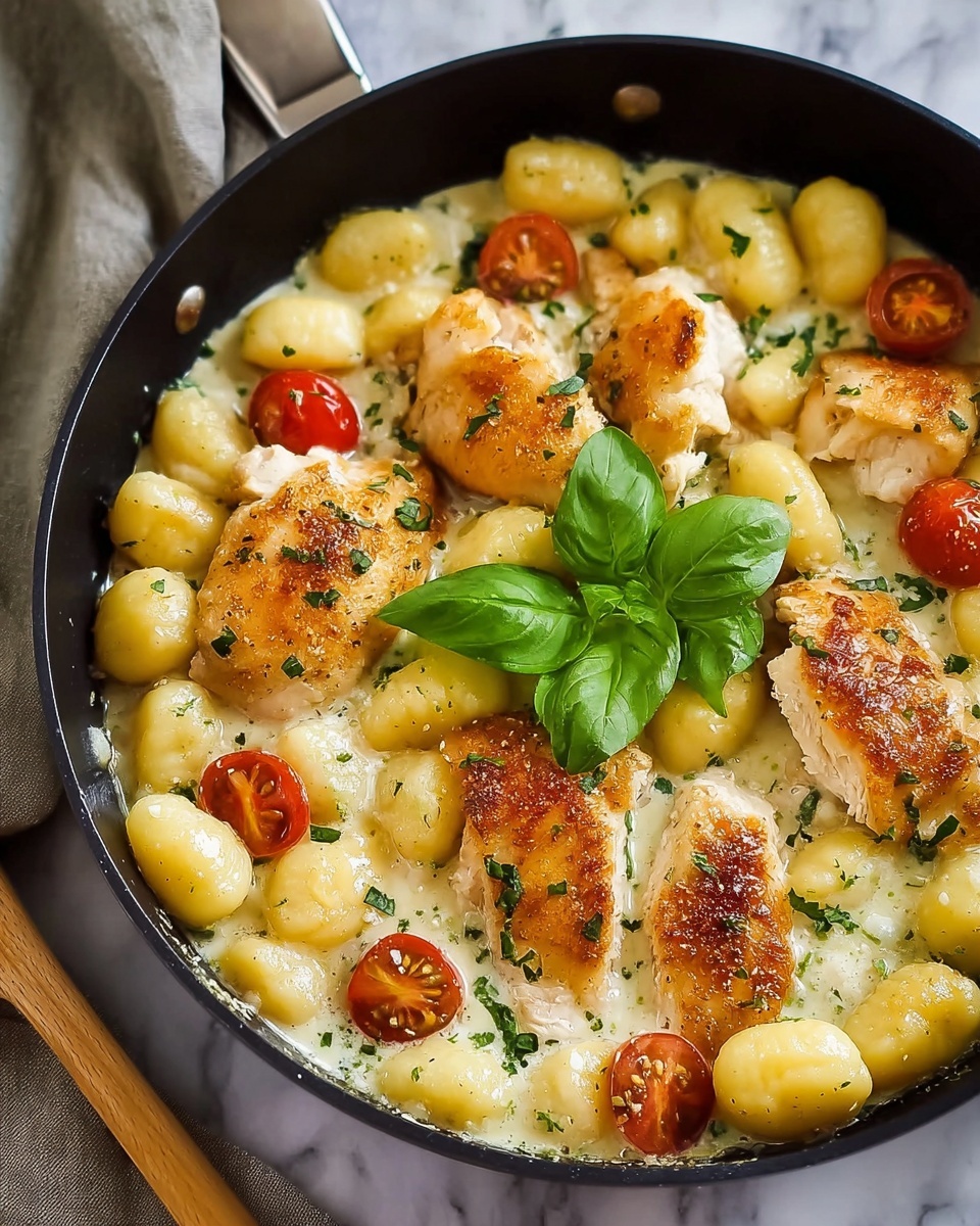 Garlic Chicken Gnocchi Skillet Recipe - Recipe Image