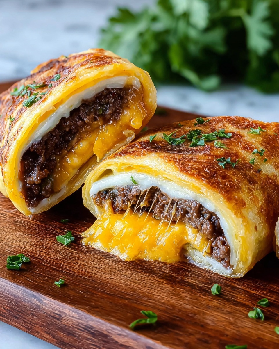Easy Garlic Butter Beef Cheeseburger Rollups Recipe - Recipe Image