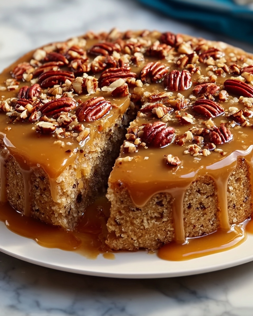 Butter Pecan Praline Poke Cake Recipe - Recipe Image
