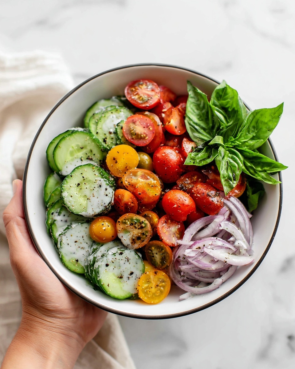 Cucumber Salad with Red Onion and Fresh Dill Recipe - Recipe Image