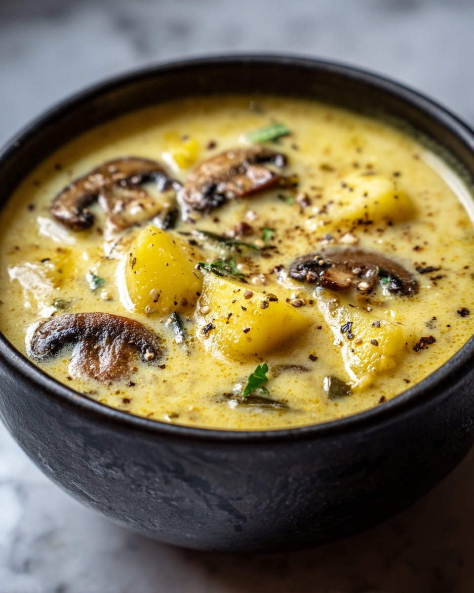 Creamy Mushroom Potato Soup Recipe - Recipe Image