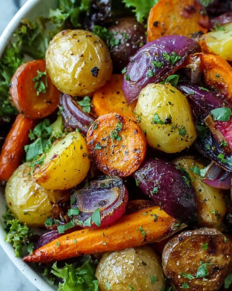 Roasted Winter Vegetable Salad with Maple Dijon Dressing Recipe
