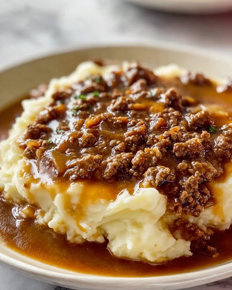 Ground Beef and Gravy Over Mashed Potatoes Recipe