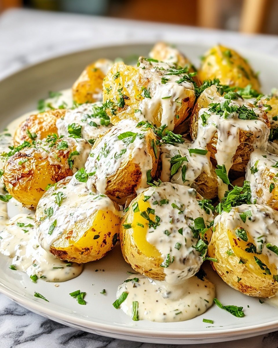 Crispy Roasted Baby Potato Salad Recipe - Recipe Image