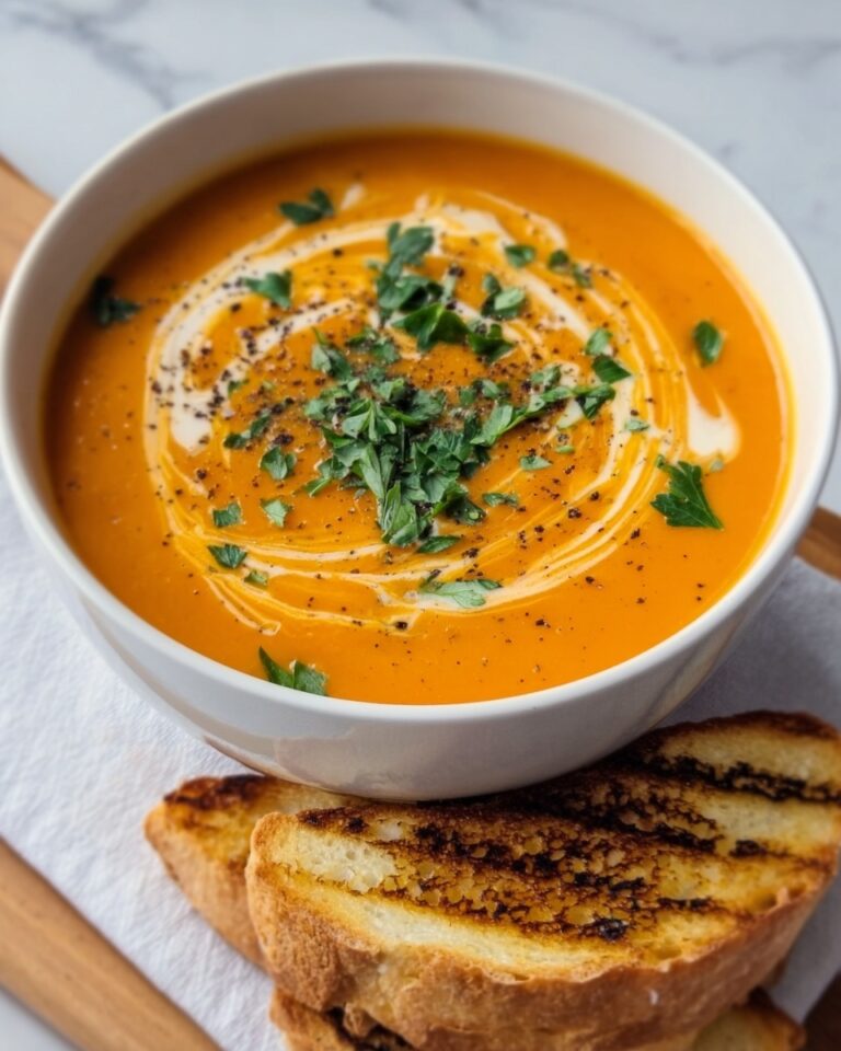 Creamy Tomato Soup with Grilled Cheese Sandwich Recipe