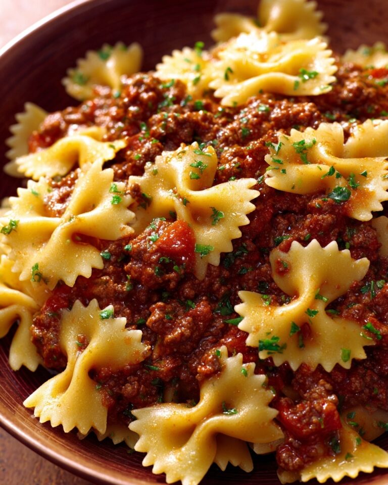Bowtie Pasta with Creamy Ground Beef Sauce Recipe