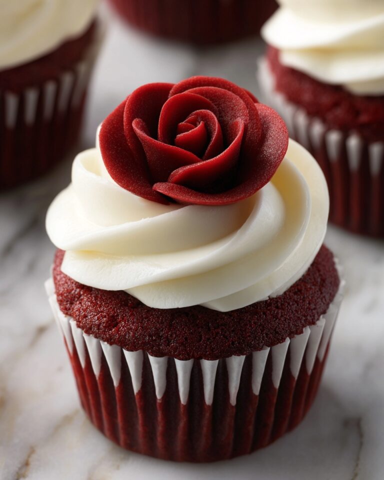 Rose Red Velvet Cupcakes with Cream Cheese Frosting Recipe